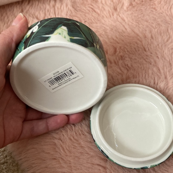 “Hello Darling” banana leaf print trinket box - Picture 4 of 4